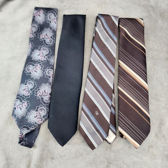Unbranded Other - Four Piece Tie Assortment Set Mens Christian Dior Claudio Gatti Velducci